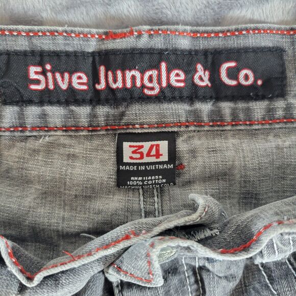 5ive Jungle & Co Jeans Men's 34 Relaxed Fit Baggy Wide Denim VTG Y2K 34x29 - Picture 5 of 12